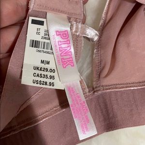 PINK NWT blush velvet bralette M strappy new